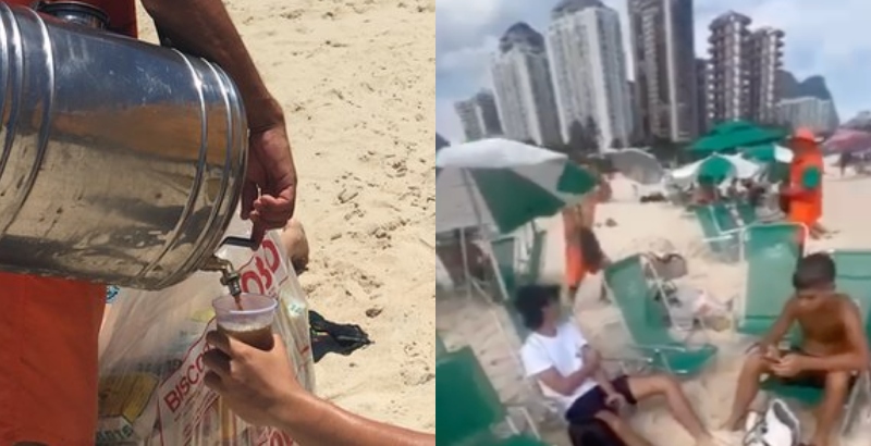 Vendedores de chá-mate saem na facada por cliente na praia; veja vídeo