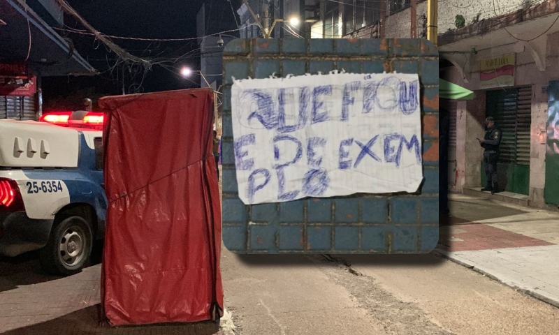 Homem é morto no Centro de Manaus e tem bilhete deixado ao lado do corpo; veja