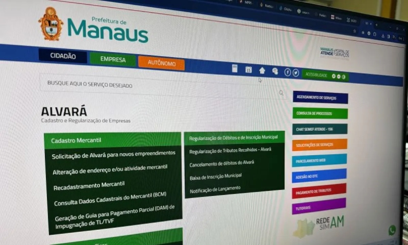 Prefeitura de Manaus alerta para golpe com e-mail enviado sobre alvará