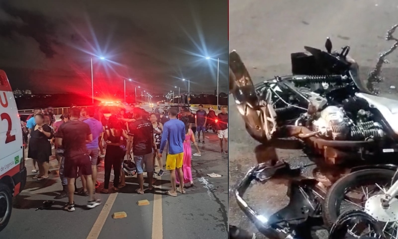 Urgente: carreta causa acidente e deixa motociclista em estado gravíssimo na Ponte do Rio Negro; veja vídeo
