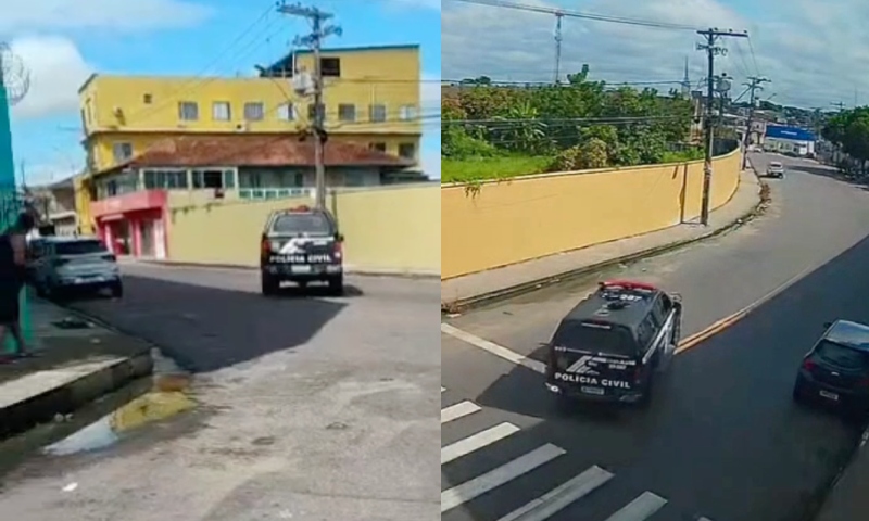 Bandidos saem para assaltar e dão de frente com viatura da Polícia Civil no Zumbi 2, em Manaus; veja vídeo