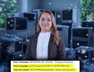 Prefeita Katia Ribeiro autoriza dispensa de licitação de mais de meio milhão para compra emergencial de ar-condicionado em Anamã