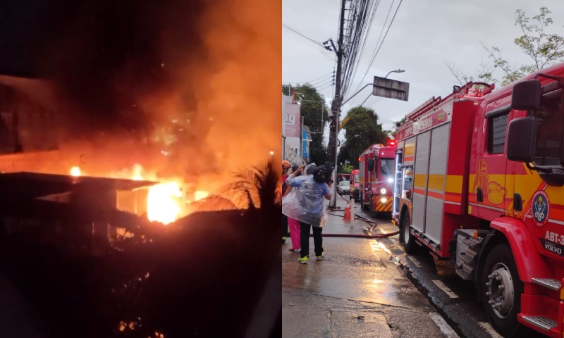 Mãe e filho morrem durante incêndio de grandes proporções em beco no bairro Nossa Senhora das Graças; veja vídeos