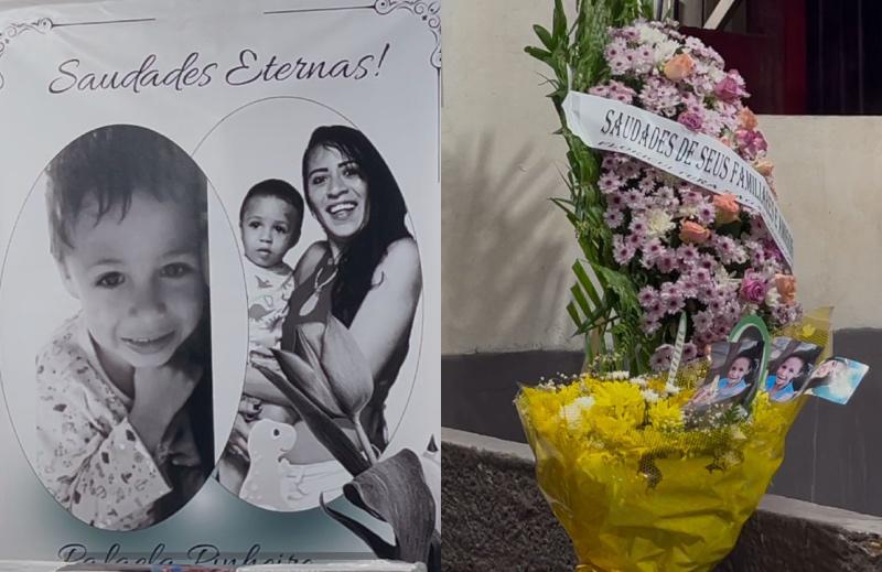 Luto e tristeza: velório de mãe e filho mortos em incêndio emociona Manaus