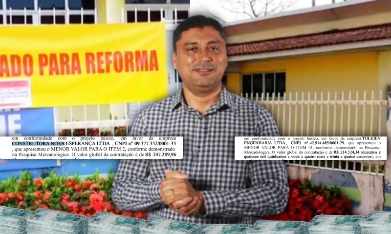 Prefeito de Lábrea contrata empresas Tolkien Engenharia e Construtora Nova Esperança por quase meio milhão para reformar UBS