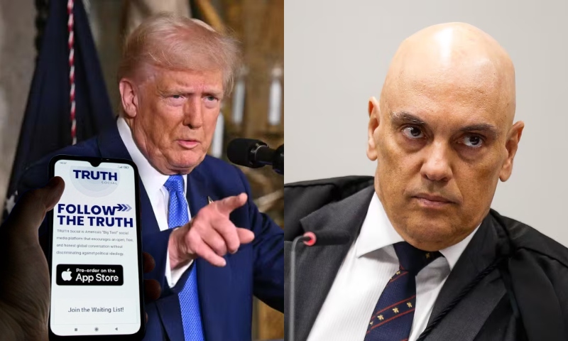 Grupo de comunicação de Trump processa Alexandre de Moraes por censura de redes sociais