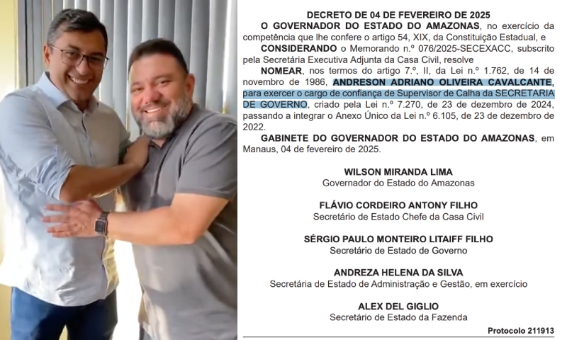 ‘Meu amigão não fica na mão’: ex-prefeito Andreson Cavalcante ganha cargo de confiança do Governador Wilson Lima