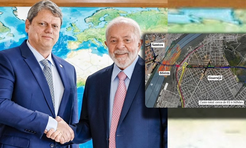 Lula e Tarcísio dividem palanque para anunciar túnel de R$ 6 bilhões em SP