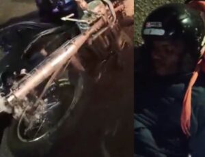 Vulgo "Ligeirinho da motoca" sofre acidente após furar blitz e tentar fugir da Polícia em Manaus