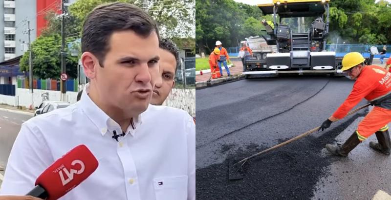 Prefeito de Manaus em exercício, Renato Junior, anuncia liberação da av. Maceió no quinto dia de obra