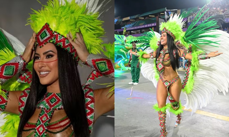 Isabelle Nogueira estreia na Marquês de Sapucaí como Jurema, celebrando a cultura amazônica