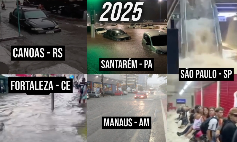 Cidades engolidas pelas águas: temporais em 2025 revelam fragilidade dos municípios brasileiros; veja vídeos