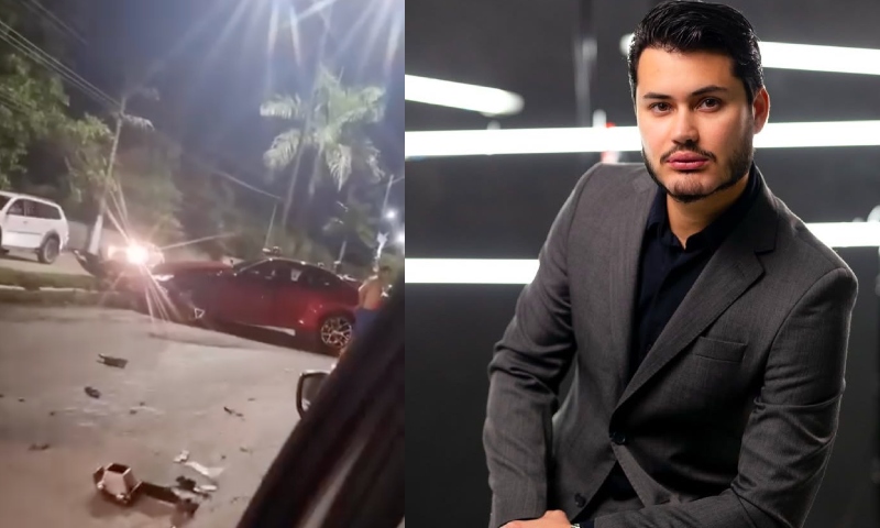 Dentista perde controle de BMW de quase R$700 mil e destrói canteiro central em Manaus; veja vídeo