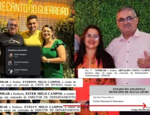 Exclusivo: Mais um caso de "Peixada" e nepotismo na prefeitura de Manacapuru, agora com pai e filhos nomeados na SEMAD; veja
