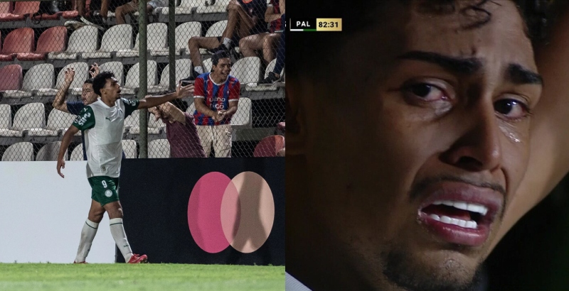 Luighi, do Palmeiras, leva ‘cusparada’ de torcida rival e chora: ‘Racismo dói na alma’; veja vídeo