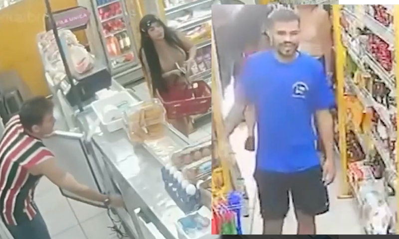 ‘Valentão’ é filmado espancando a esposa dentro de supermercado enquanto macharada só assiste; veja vídeo