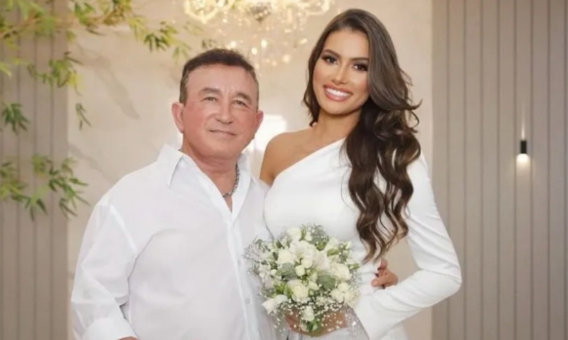 Amado Batista se casa com miss 51 anos mais nova; veja vídeo
