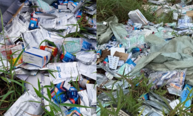 Descarte irregular de medicamentos que pode contaminar o solo é flagrado em matagal de Manaus