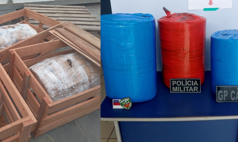 Polícia Militar apreende R$ 4,5 milhões em pasta base de cocaína no Porto do DNIT em Tonantins; veja vídeo