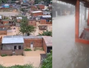 Forte chuva alaga comunidade Santa Marta e outras áreas de Manaus; veja vídeos