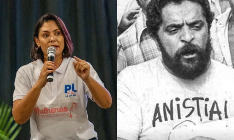 Michelle Bolsonaro posta foto de Lula defendendo anistia no Brasil