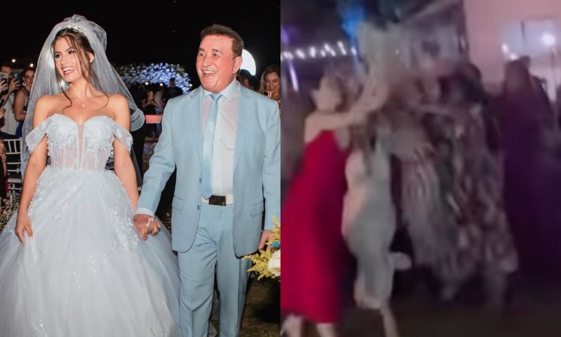 “Briga de secretárias”: casamento do cantor Amado Batista termina em porrada de beldades; veja vídeo