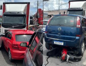 Urgente: caminhão invade contramão e causa acidente generalizado em Manaus; veja vídeo
