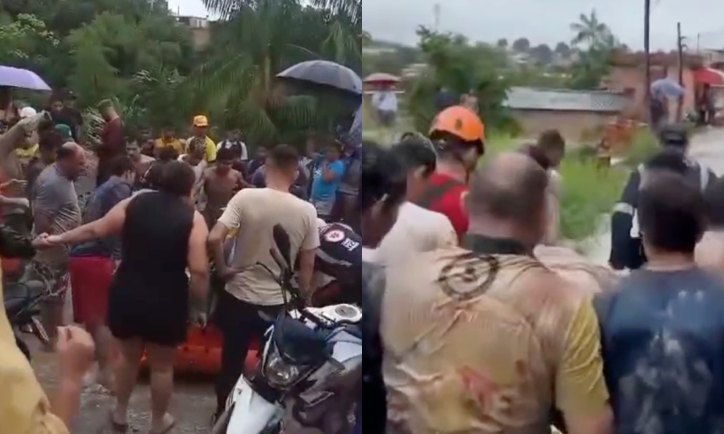 Urgente: veja momento em que vítimas soterradas são resgatadas em Manaus