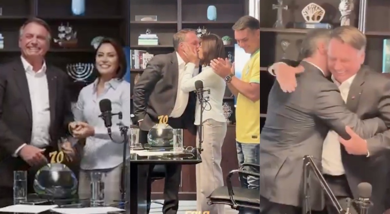 Jair Bolsonaro comemora 70 anos durante live com familiares e amigos; veja vídeos