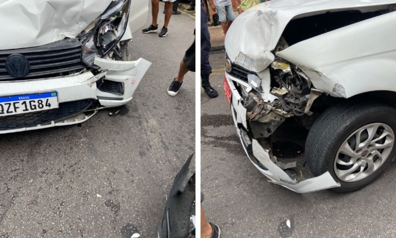 Acidente entre carros deixa trânsito caótico na Manaus Moderna