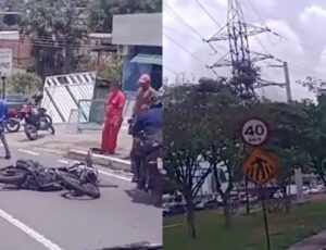 Acidente de moto gera engarrafamento na Avenida das Torres; veja vídeo