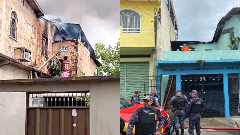 Urgente: kitnets pegam fogo no Lírio do Vale, em Manaus; veja vídeo