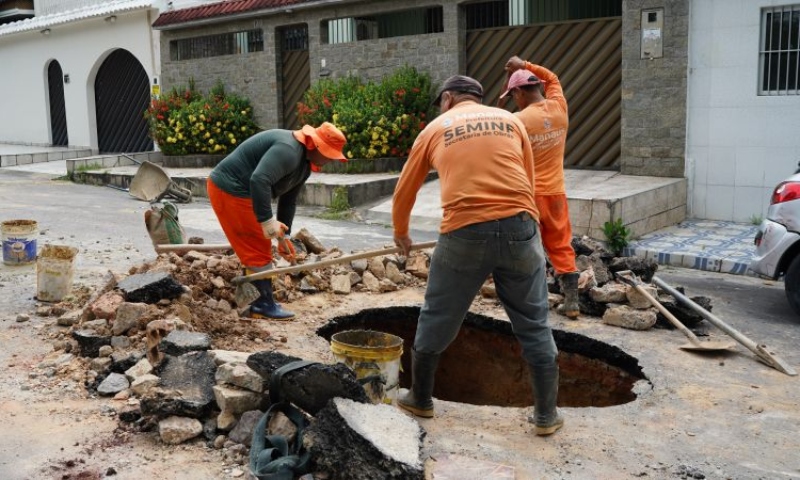 Prefeitura de Manaus reforça infraestrutura no bairro Novo Aleixo e recupera rede de drenagem