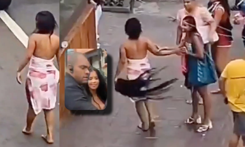 Novinha ‘barbiezinha’ tem mega hair arrancado durante confusão por macho na saída da boate; veja vídeo