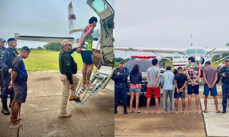 “Anjinhos” presos em Envira são transferidos de avião para Manaus; veja
