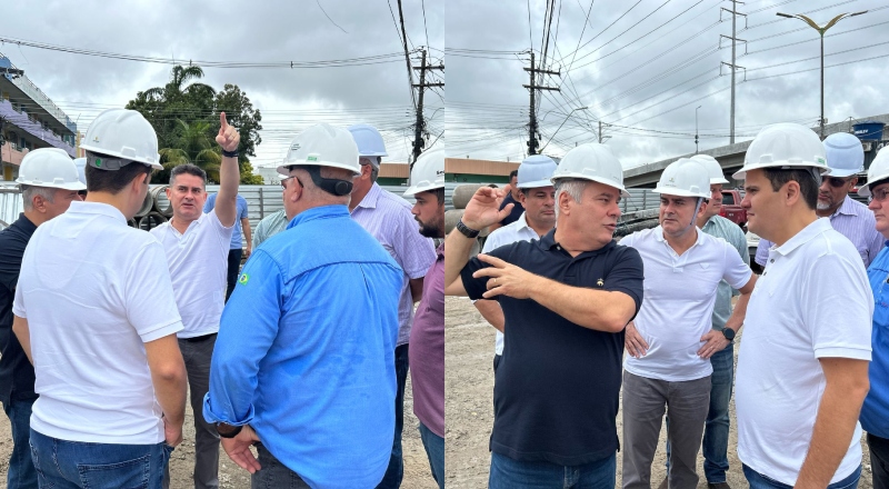 Prefeito de Manaus, David Almeida, e vice Renato Jr. vistoriam progresso das obras do Complexo Rei Pel