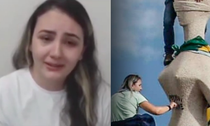 Cabeleireira que usou batom na estátua do STF pede compaixão após ficar 2 anos presa longe dos filhos; veja vídeo