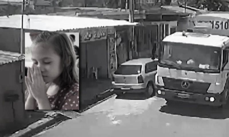Pais de criança esmagada por caminhão de lixo podem responder criminalmente
