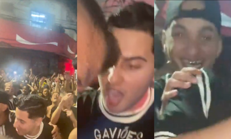 Torcedores do Corinthians são filmados comendo cabeça de porco crua durante comemoração; veja vídeo