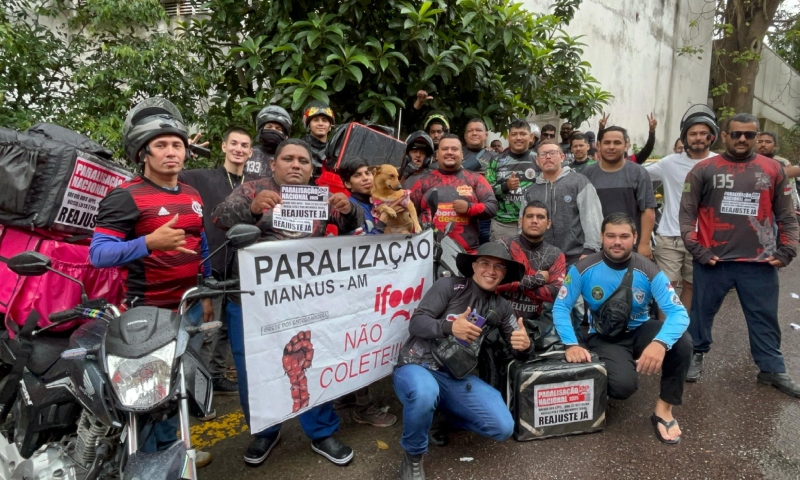Greve nacional de entregadores do iFood mobiliza trabalhadores em Manaus