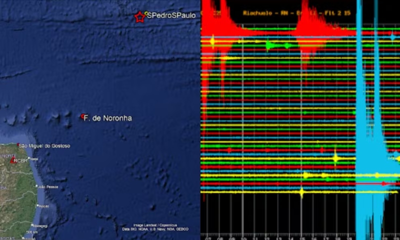 Dois terremotos são registrados no Oceano Atlântico a menos de 1.000 km do Rio Grande do Norte, diz UFRN