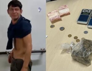"Jovem empreendedor" chora após ser preso e ter suas trouxinhas de mac0nha apreendidas pela PM em Manaus; veja vídeo