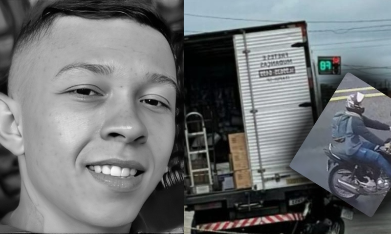 Motociclista em alta velocidade morre após atingir caminhão estacionado; veja vídeo