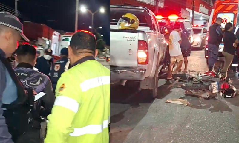 Acidente entre moto e carro deixa motociclista ferido no bairro Zumbi; veja vídeos