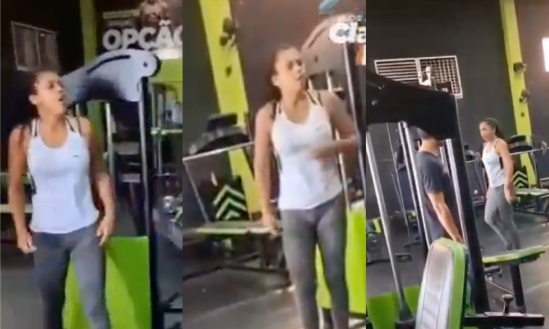“Mexe com o meu filho de novo!”: mulher leva ‘socão’ na boca após implicar com criança em academia; veja vídeo