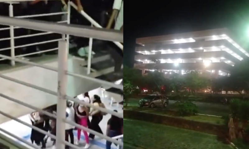 Estudante fica ferida após entrar em pânico e pular do 1º andar durante tiroteio na UEPB; vídeo