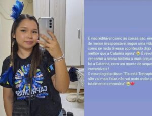 Estudante da UEA que sofreu acidente de moto em Parintins perde a memória e fica tetraplégica