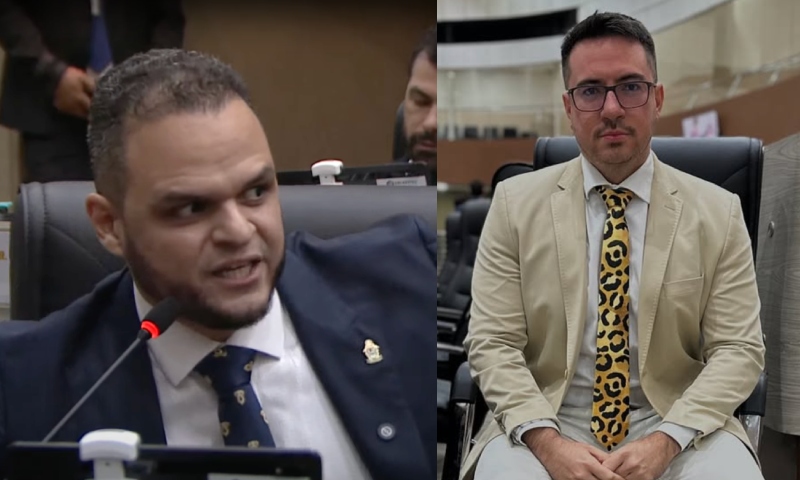 Aldenor diz que só não agride Rodrigo Guedes porque vereador está usando gravata de onça: ‘Não maltrato animais’; veja vídeo