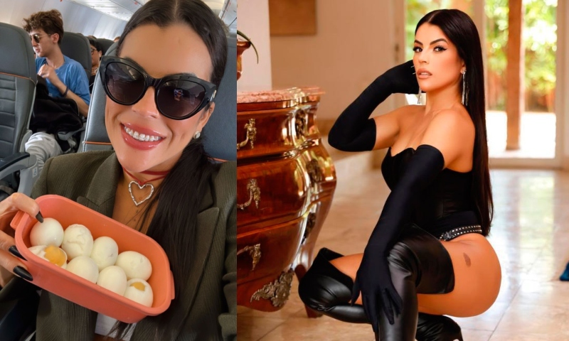 Miss Bumbum diz ter sofrido preconceito no avião por causa de marmita fitness: “Ela fez uma cara de nojo”