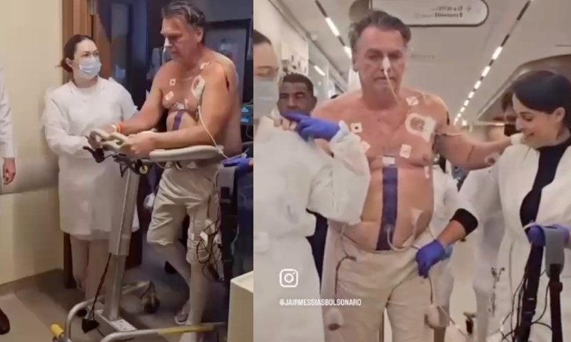 Bolsonaro caminha ao lado de médicos após cirurgia: “Sem desistir! Vamos adiante, Brasil”; veja vídeo